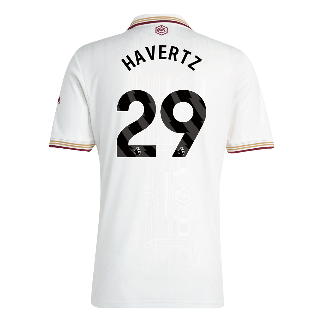 HAVERTZ #29 Arsenal Mens Third Away Soccer Jersey 2025/26 White