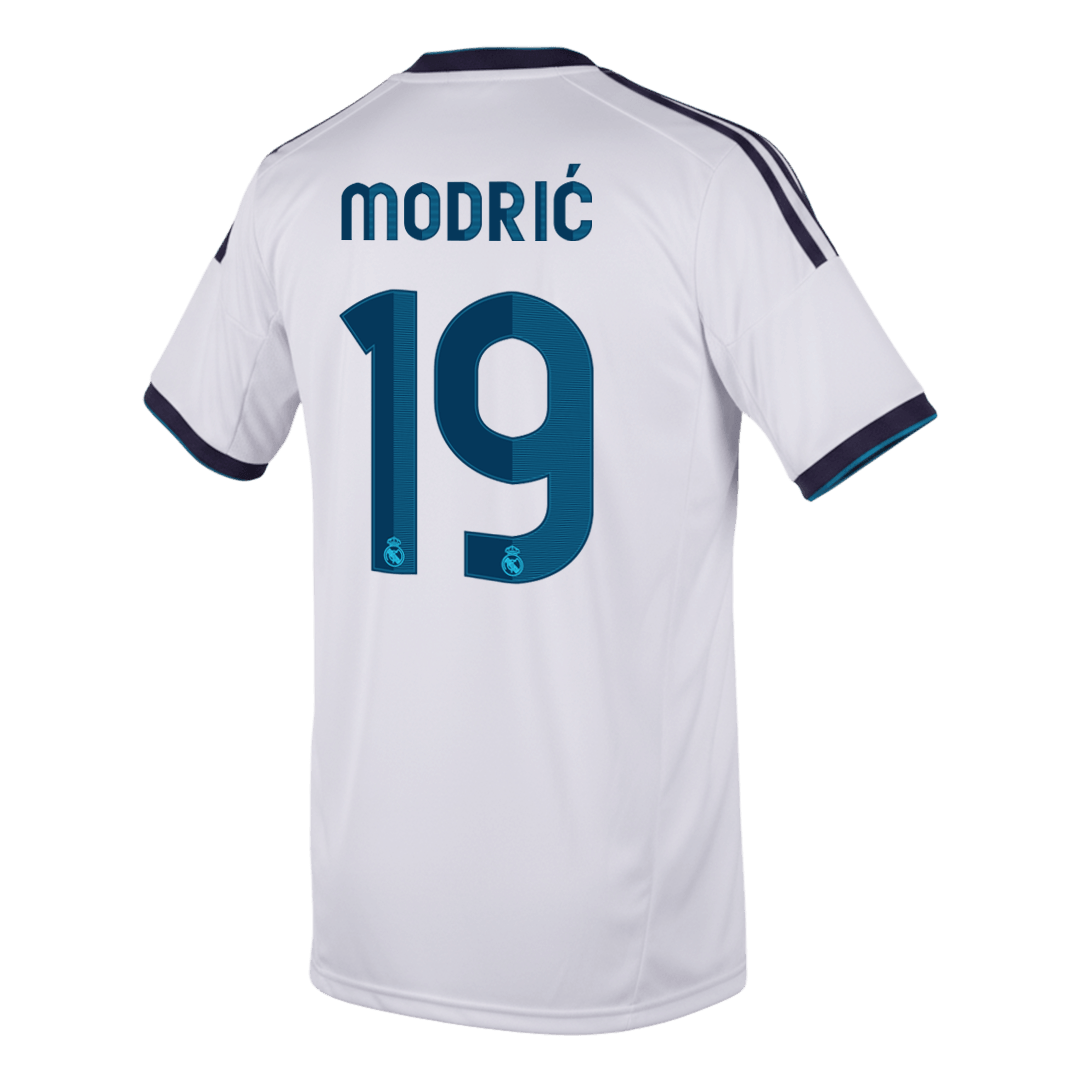 Retro MODRIĆ #19 Real Madrid Mens Home Soccer Jersey 2012/13 White