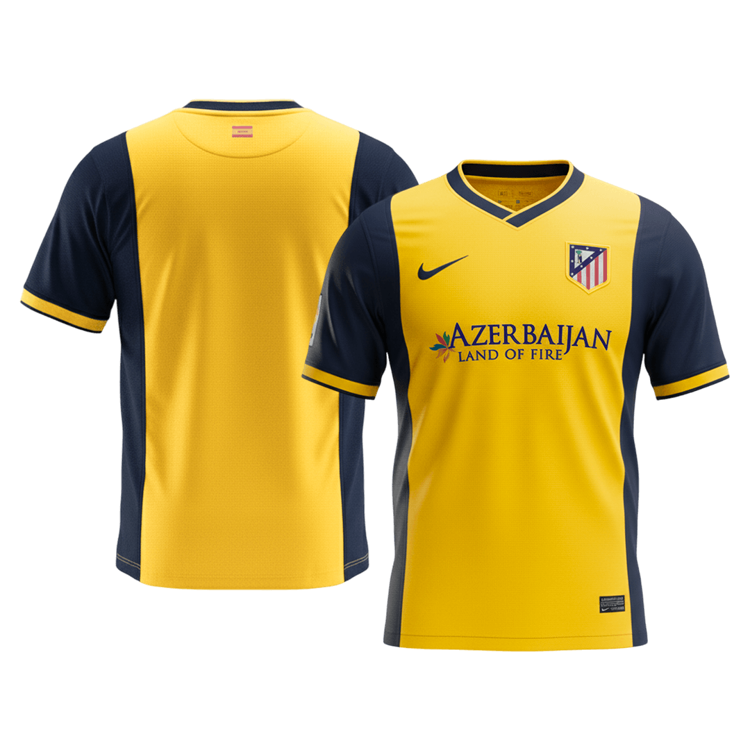 Retro Atletico Madrid Mens Away Soccer Jersey 2013/14 Yellow