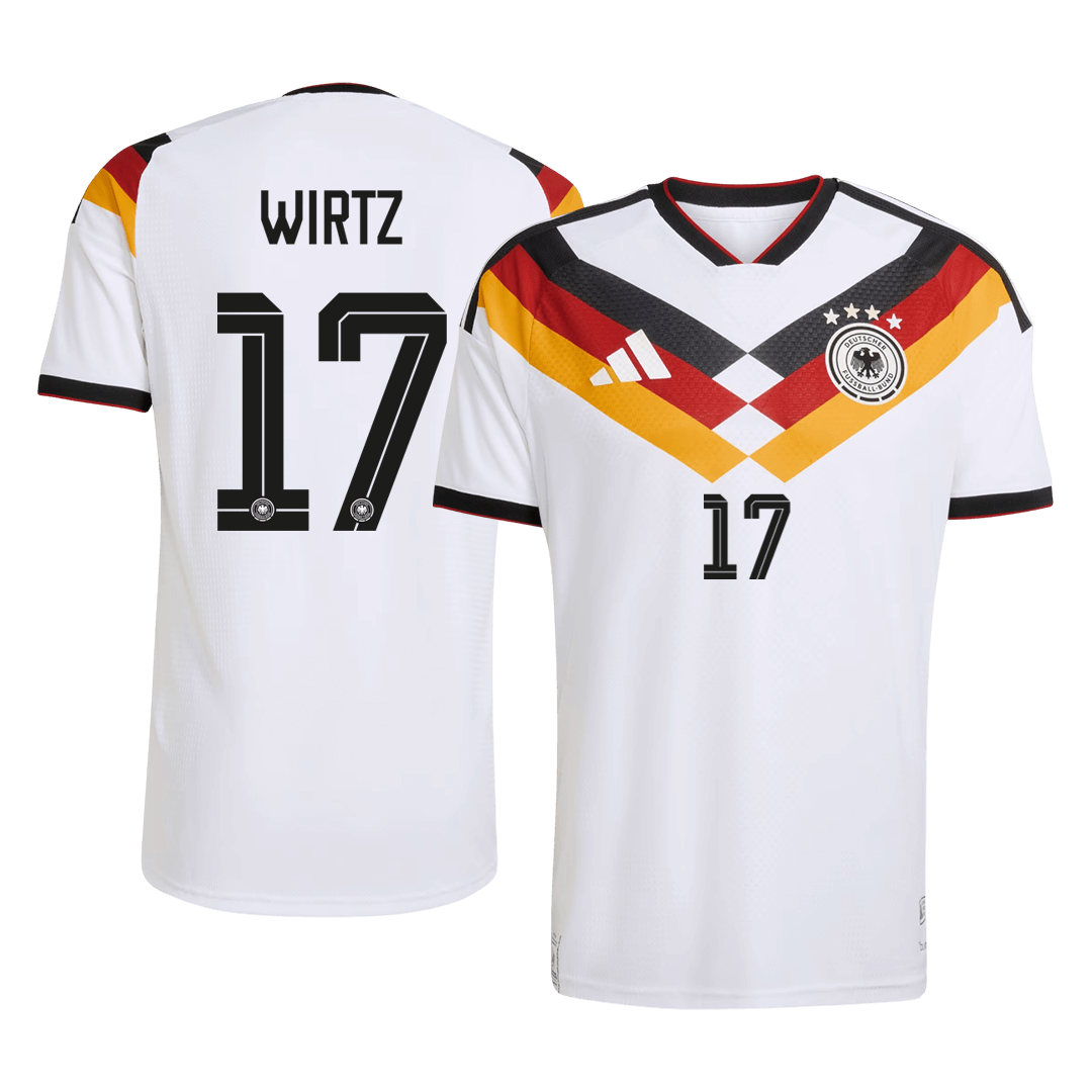 WIRTZ #17 Germany Mens Home Soccer Jersey World Cup 2026 White - Player Version