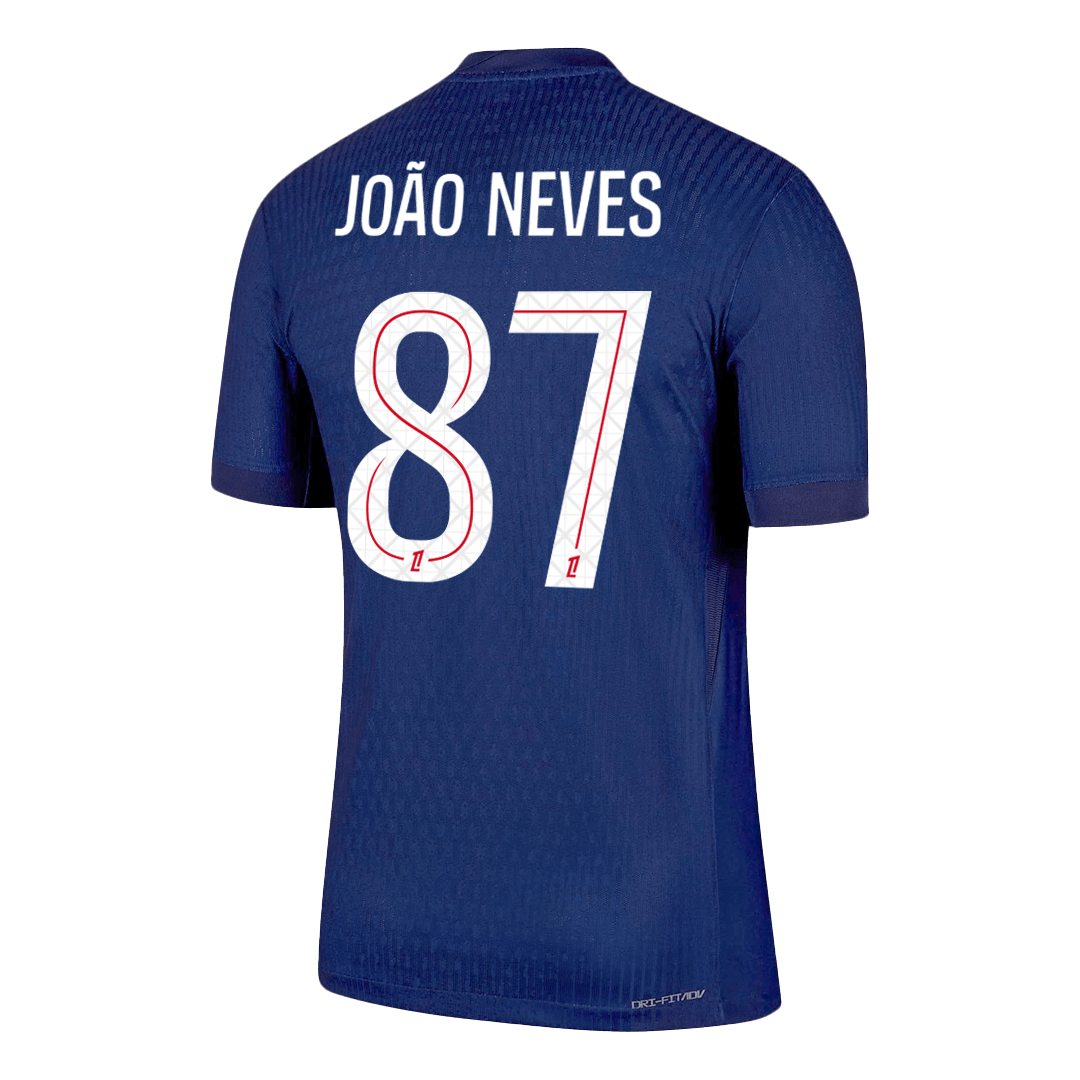 JOÃO NEVES #87 PSG Mens Home Soccer Jersey 2025/26 Navy - Player Version
