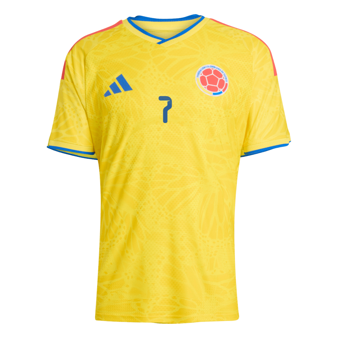 LUIS DíAZ #7 Colombia Mens Home Soccer Jersey World Cup 2026 Yellow - Player Version