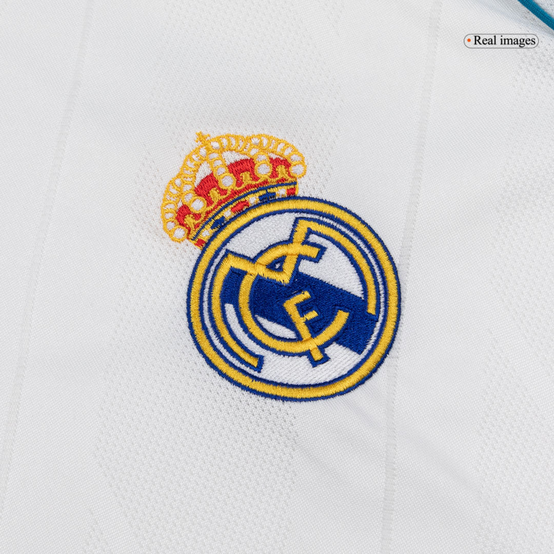 Retro Real Madrid Mens Home Long Sleeve Soccer Jersey 2017/18 White