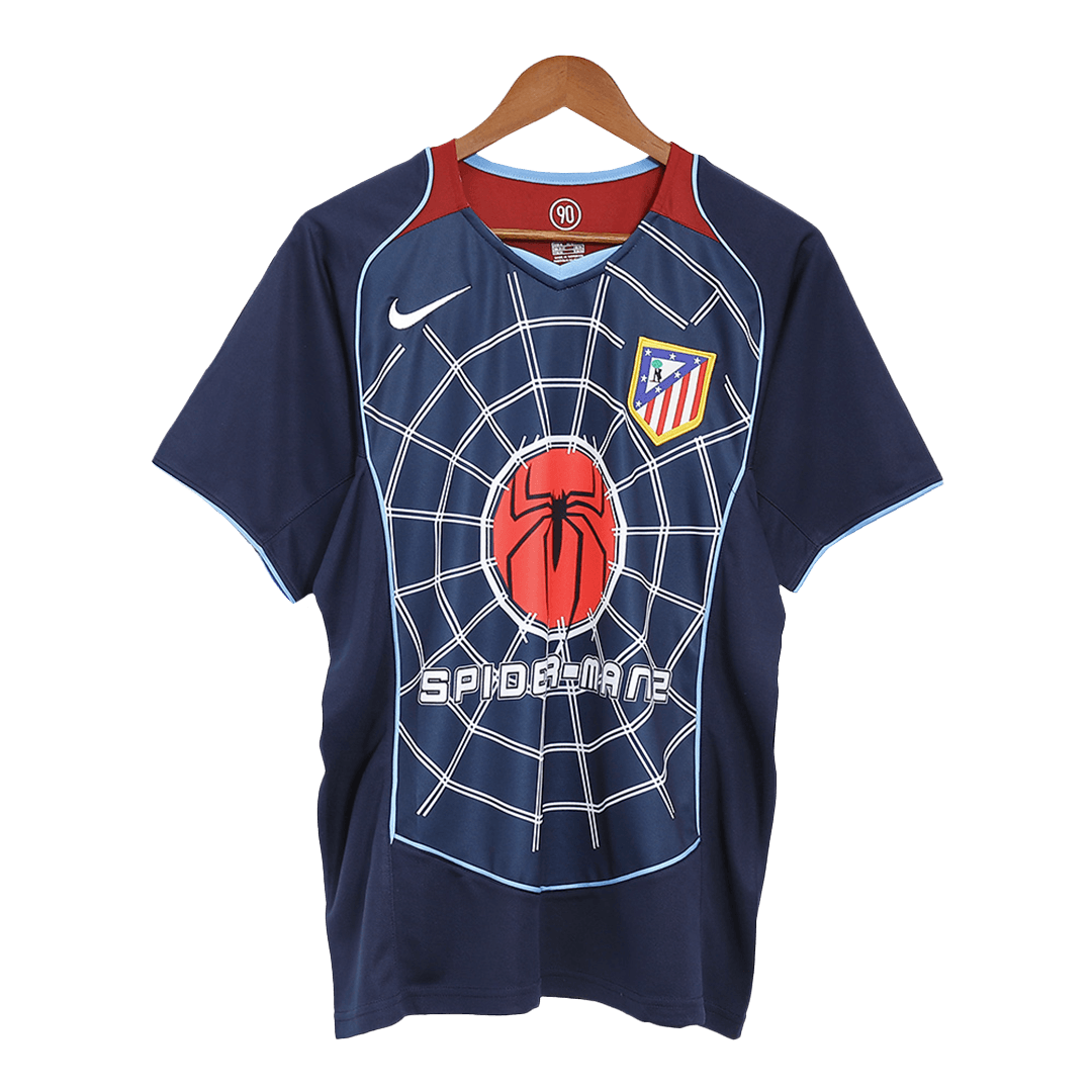 Retro Atletico Madrid Mens Away Soccer Jersey 2004/05 Navy