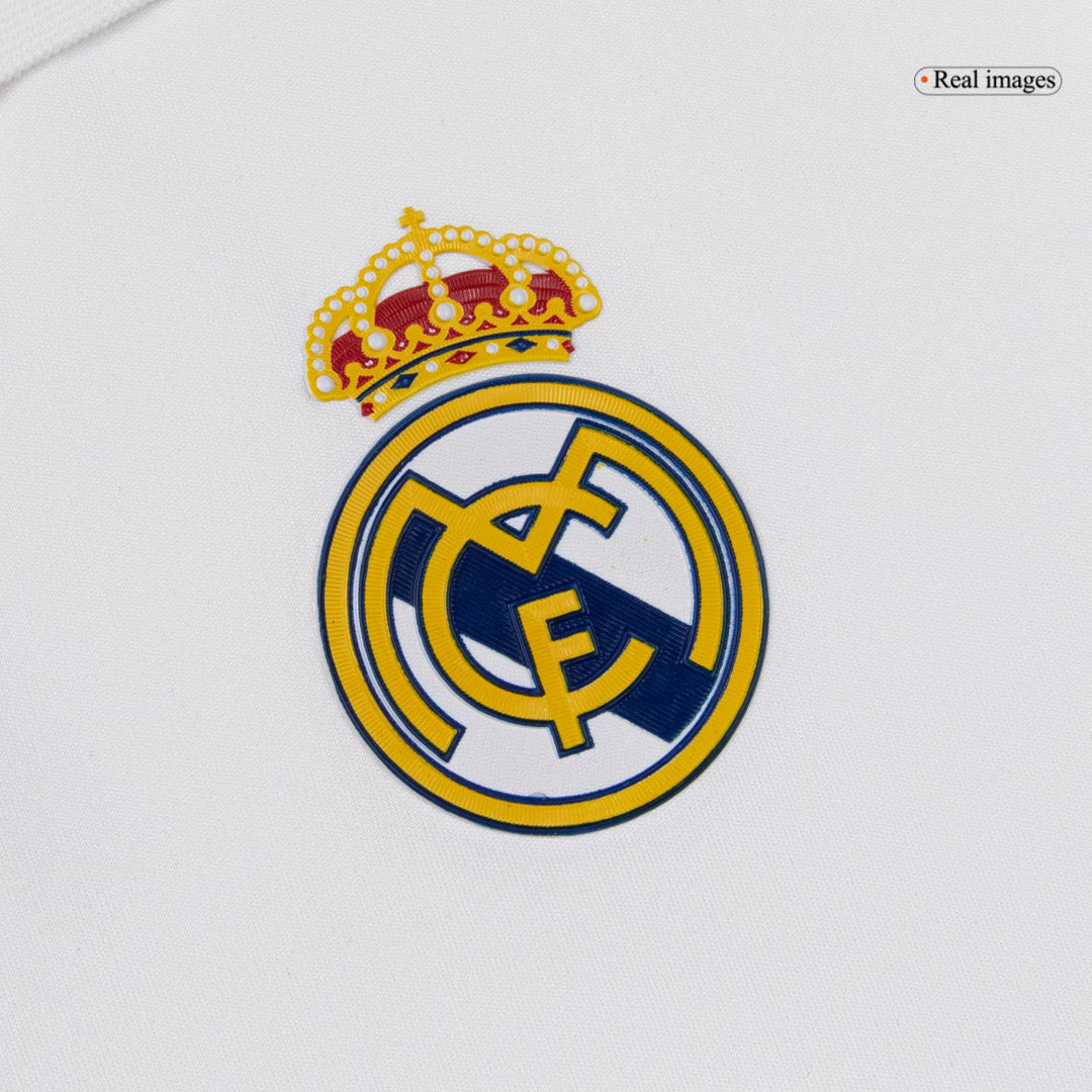 Retro Real Madrid Mens Home Long Sleeve Soccer Jersey 2011/12 White