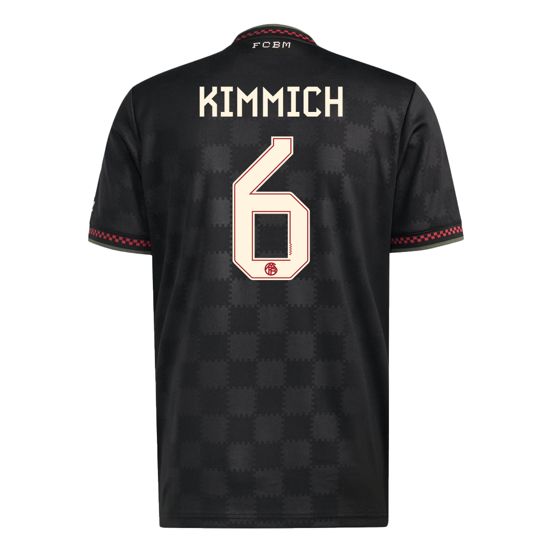KIMMICH #6 Bayern Munich Mens Third Away Soccer Jersey 2025/26 Black