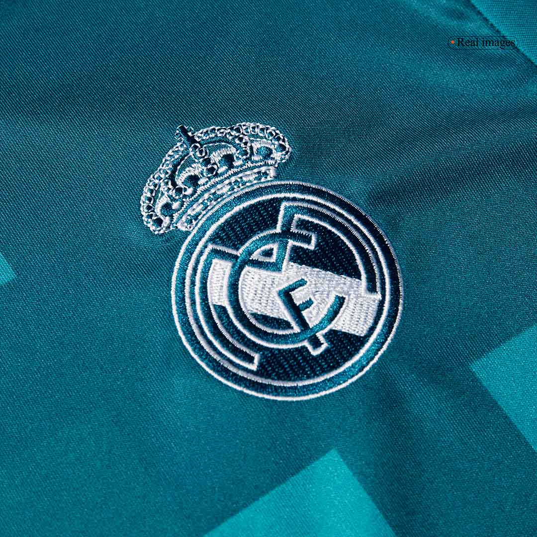 Retro Real Madrid Mens Third Away Soccer Jersey 2017/18 Blue