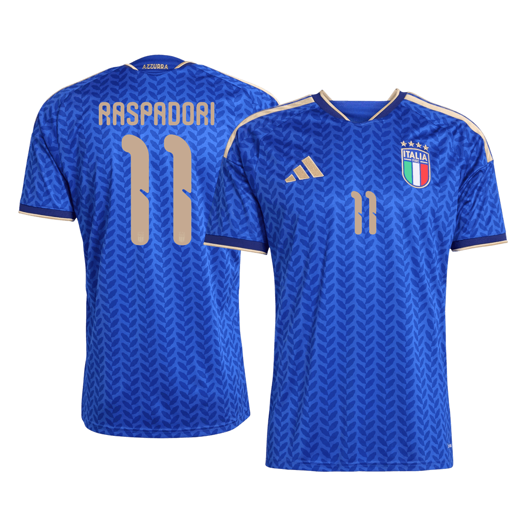 RASPADORI #11 Italy Mens Home Soccer Jersey World Cup 2026 Blue [PREMIUM]