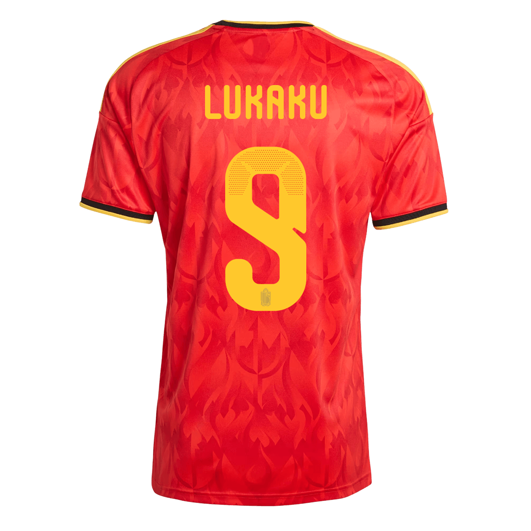 LUKAKU #9 Belgium Mens Home Soccer Jersey World Cup 2026 Red