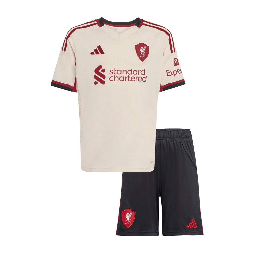 Liverpool Kids Away Soccer Kit 2025/26 White