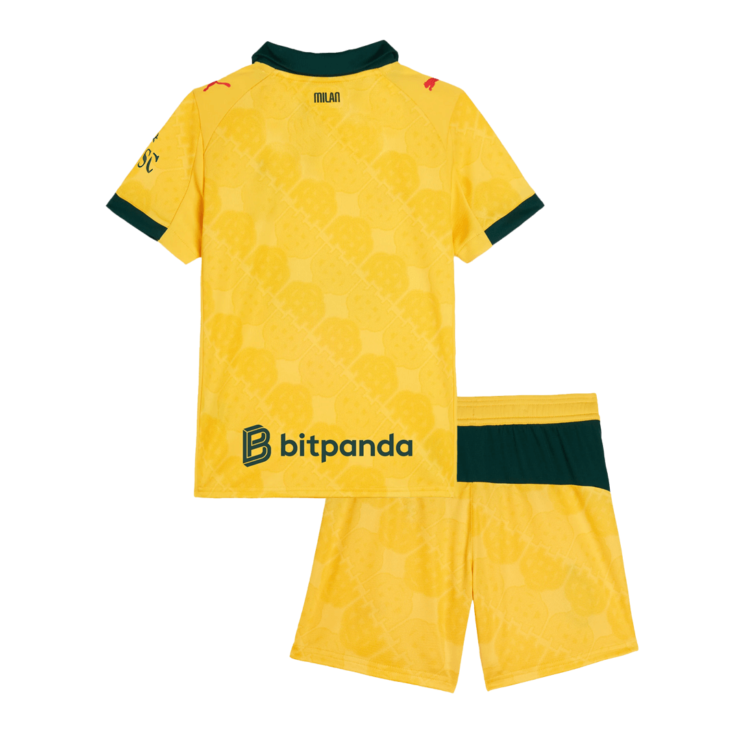 AC Milan Kids Third Away Soccer Kit 2025/26 Yellow