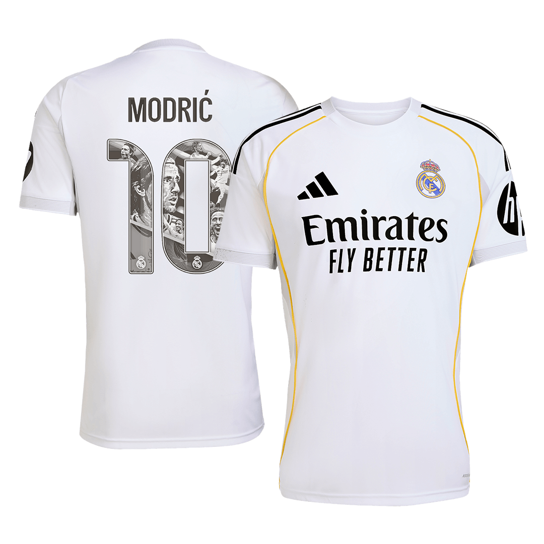 MODRIĆ Special #10 Real Madrid Mens Home Soccer Jersey 2025/26 White [PREMIUM]