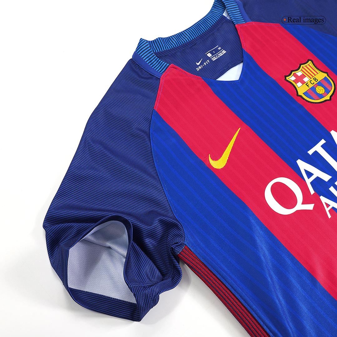 Retro MESSI #10 Barcelona Mens Home Soccer Jersey 2016/17 Red&Blue