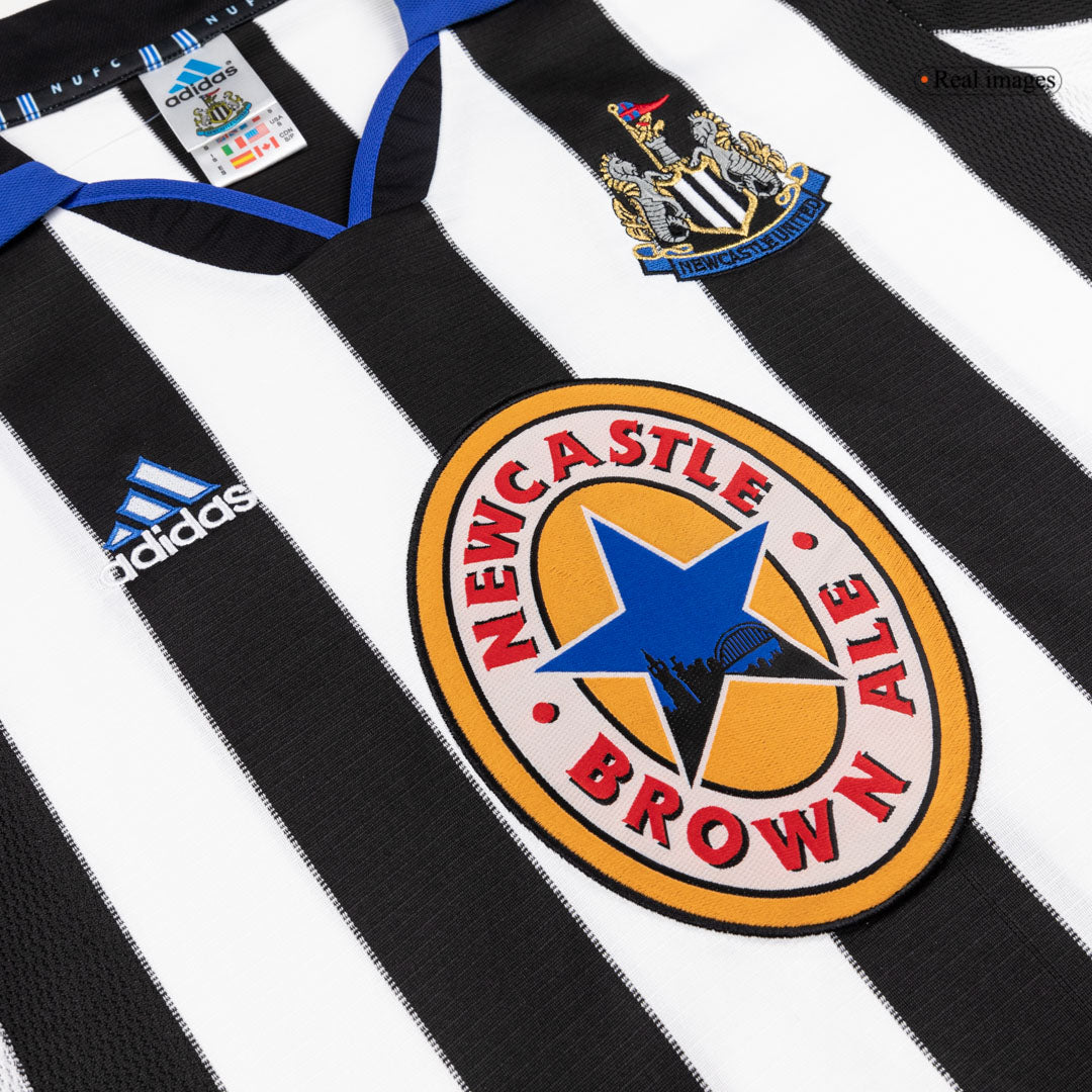 Retro Newcastle United Mens Home Soccer Jersey 1999/00 Black&White