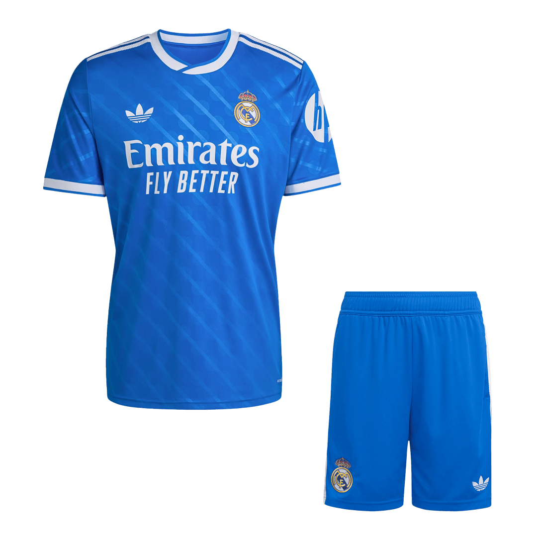 Real Madrid Mens Third Away Soccer Kit 2025/26 Blue