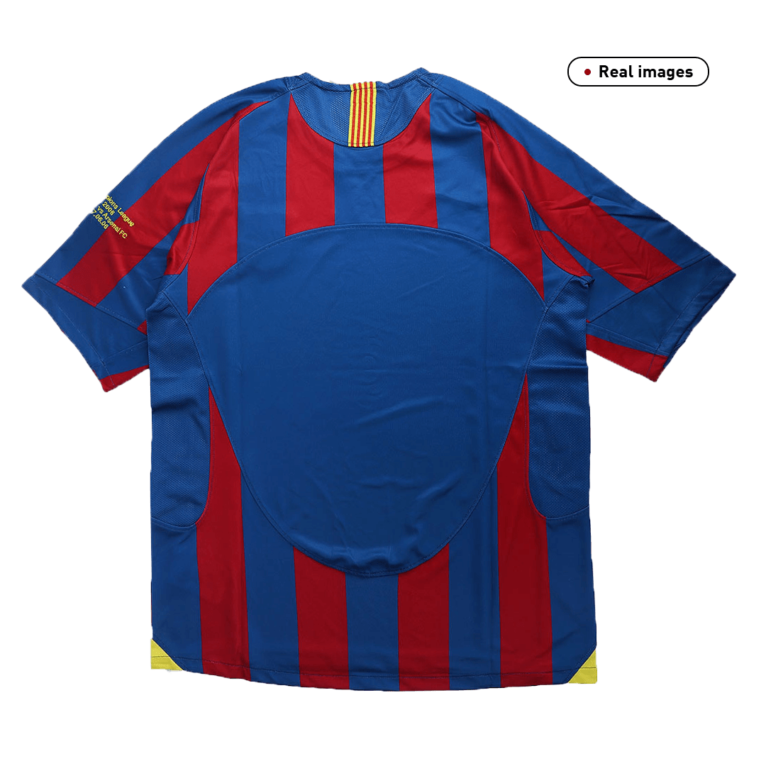 Retro Barcelona Mens Home Soccer Jersey UCL 2005/06 Red&Blue