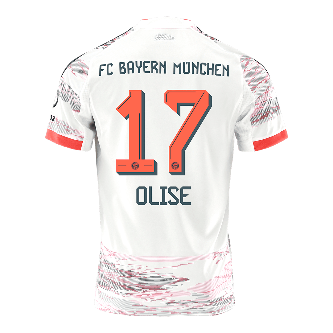 OLISE #17 Bayern Munich Mens Away Soccer Jersey 2025/26 White