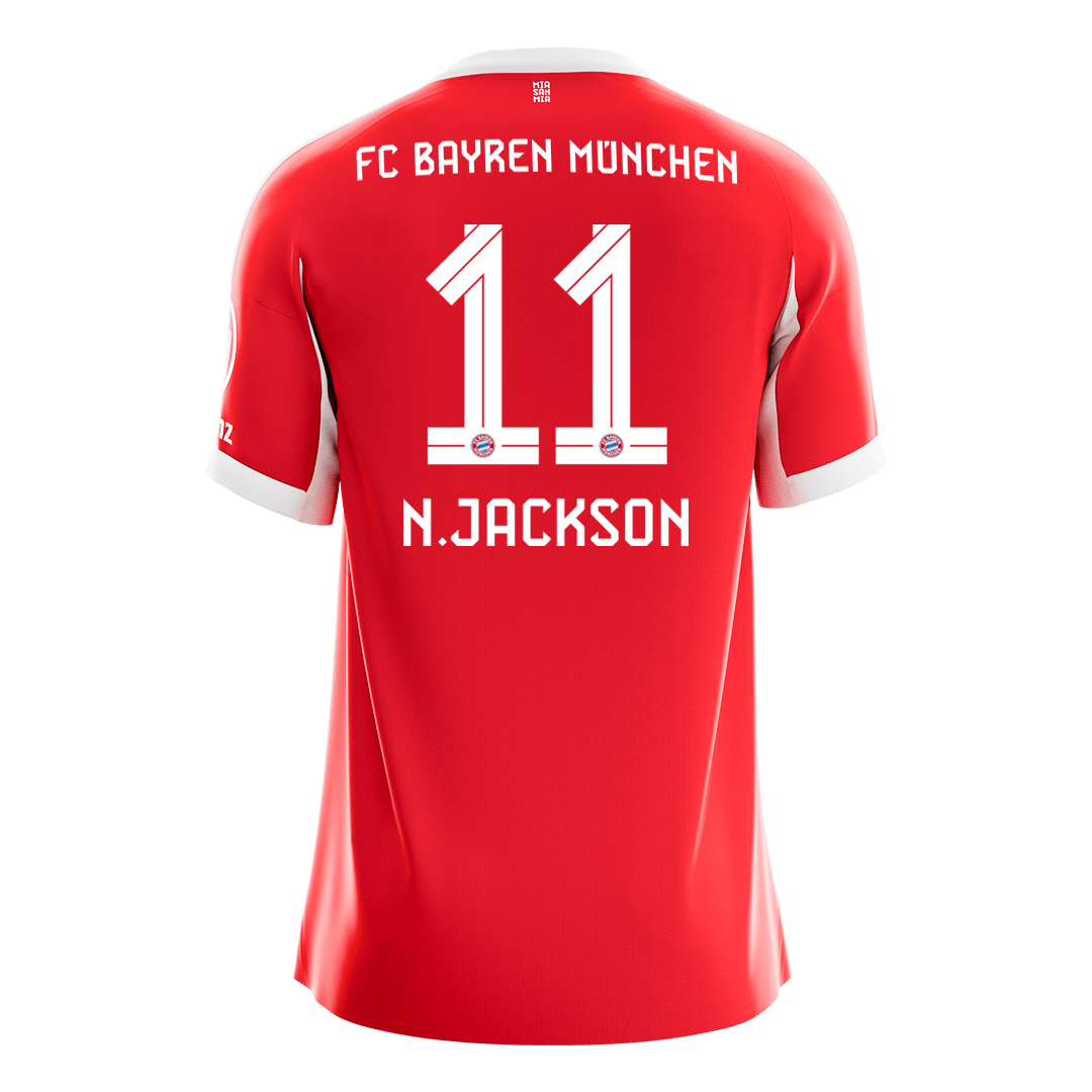 N.JACKSON #11 Bayern Munich Mens Home Soccer Jersey 2025/26 Red [PREMIUM]