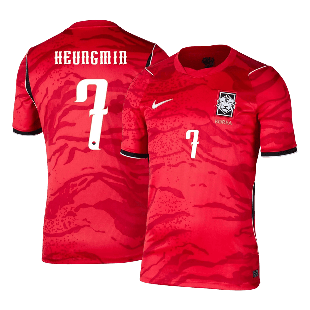 HEUNGMIN #7 South Korea Mens Home Soccer Jersey World Cup 2026 Red