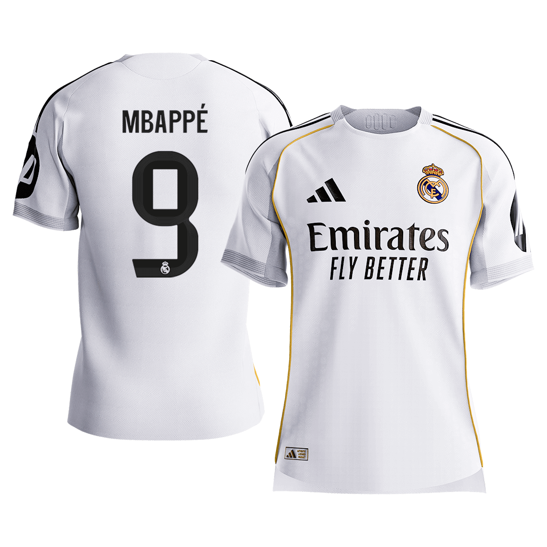 MBAPPÉ #9 Real Madrid Mens Home Soccer Jersey 2025/26 White - Player Version [PREMIUM]