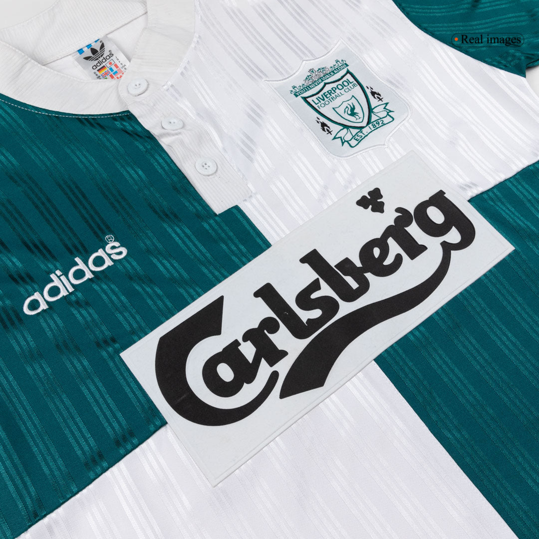 Retro Liverpool Mens Away Soccer Jersey 1995/96 Blue&White
