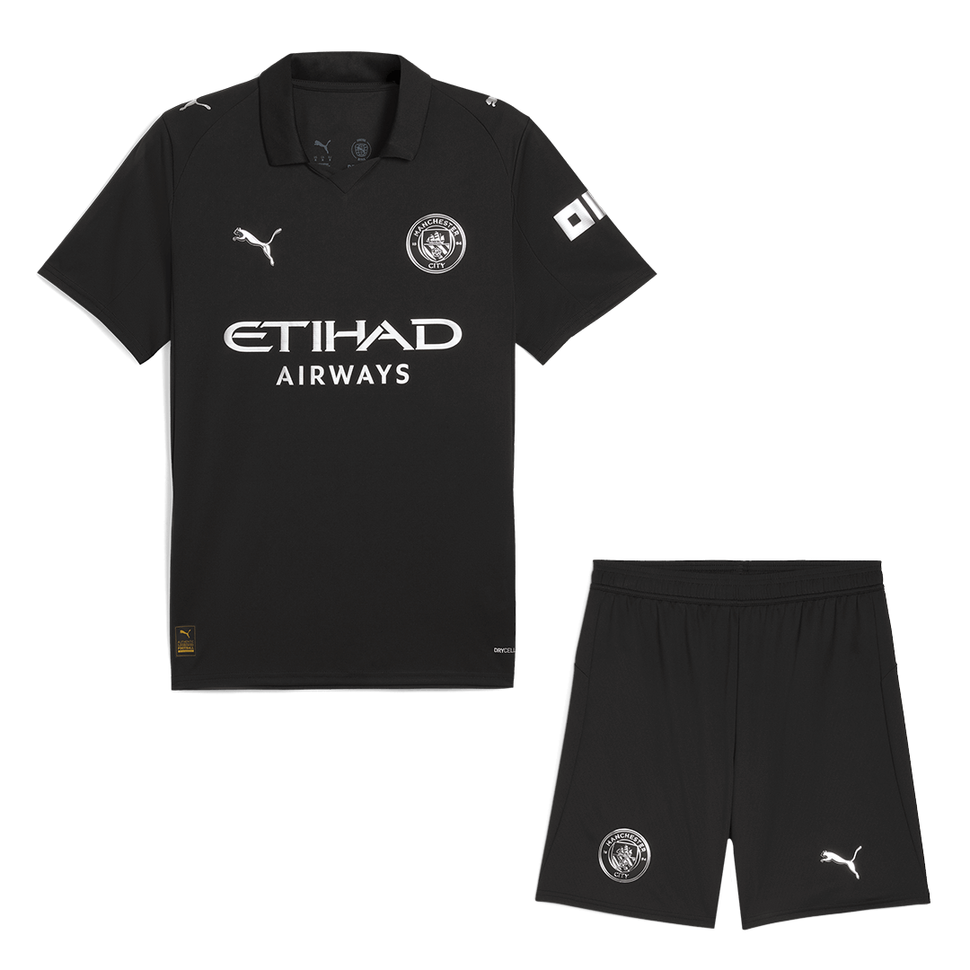Manchester City Mens Away Soccer Kit 2025/26 Black