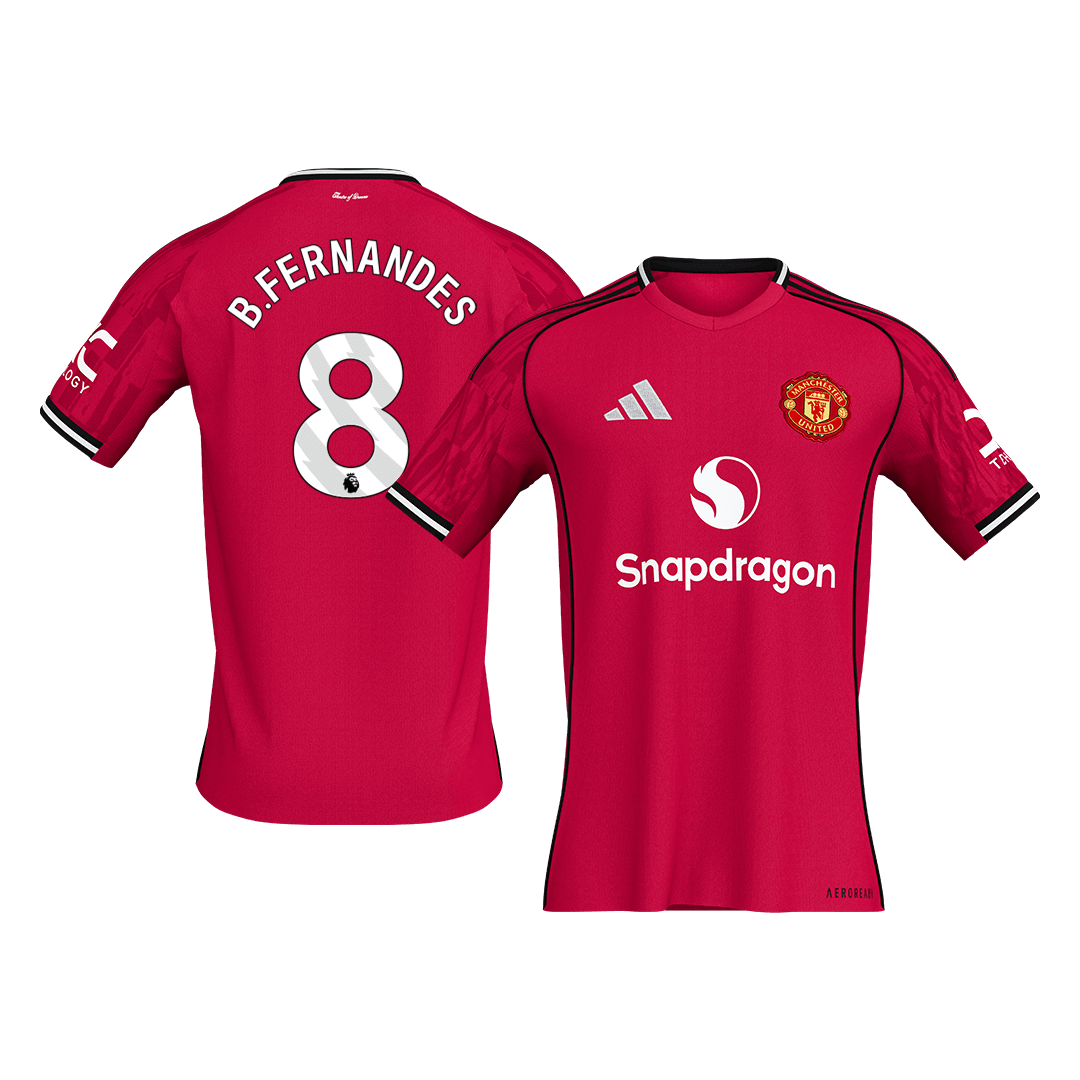 B.FERNANDES #8 Manchester United Mens Home Soccer Jersey 2025/26 Red [PREMIUM]