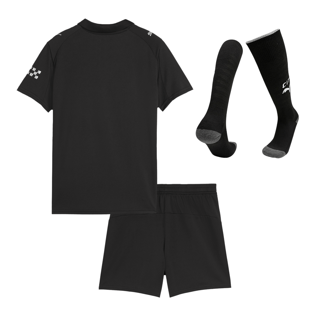 Manchester City Kids Away Soccer Full Set 2025/26 Black
