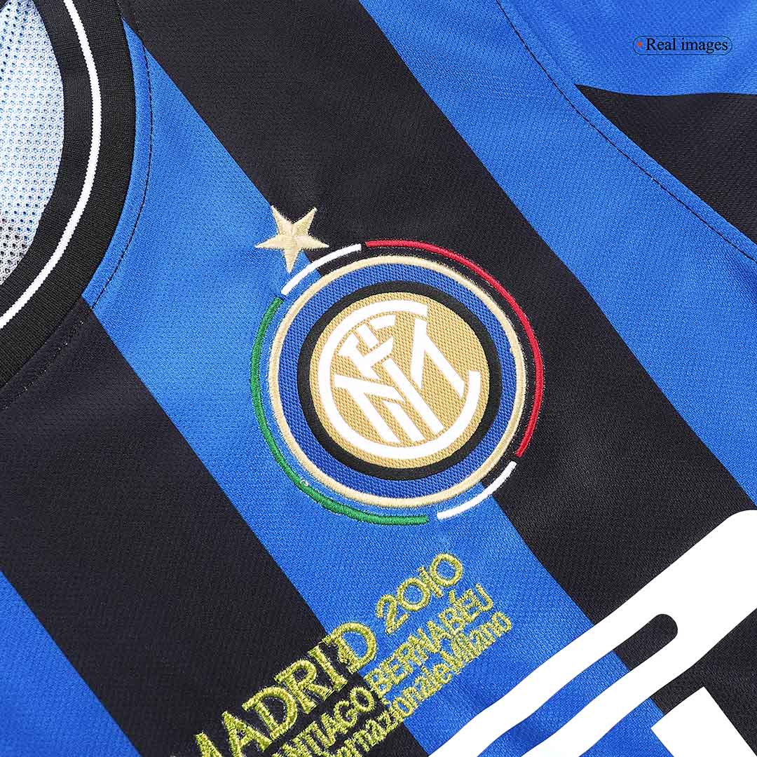 Retro Inter Milan Mens Home Soccer Jersey UCL Final UCL 2009/10 Black&Blue