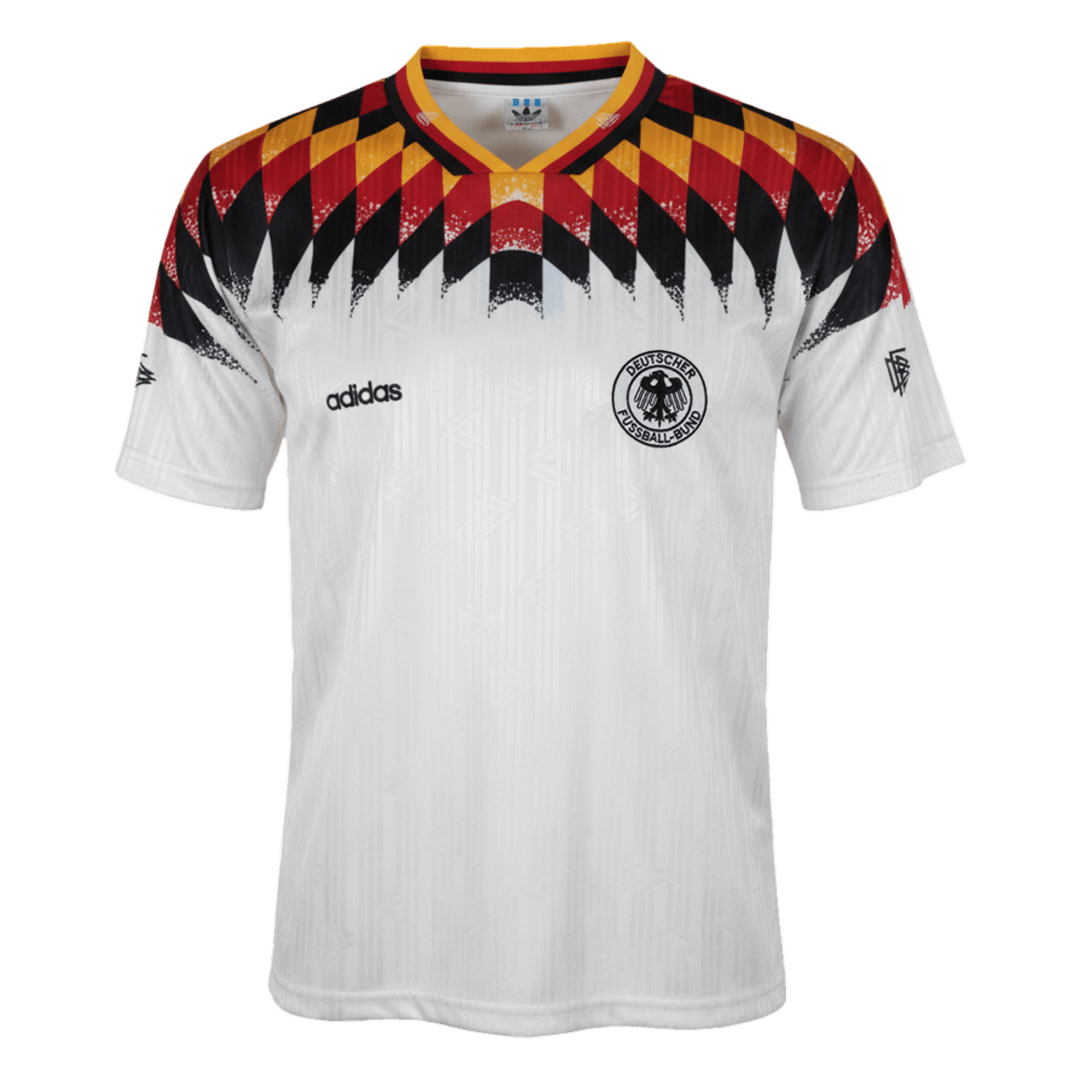 Retro Germany Mens Home Soccer Jersey 1994 White