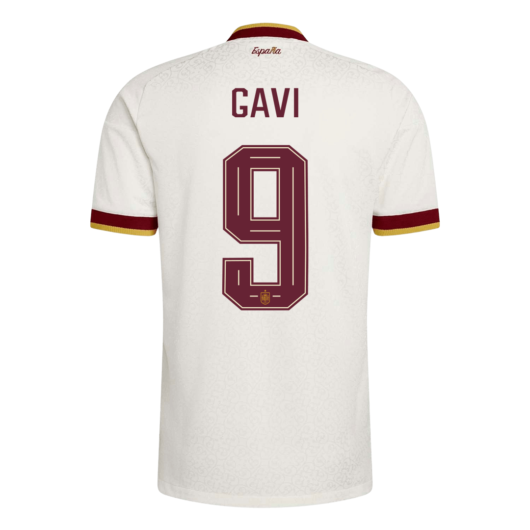 GAVI #9 Spain Mens Away Soccer Jersey World Cup 2026 White - Player Version