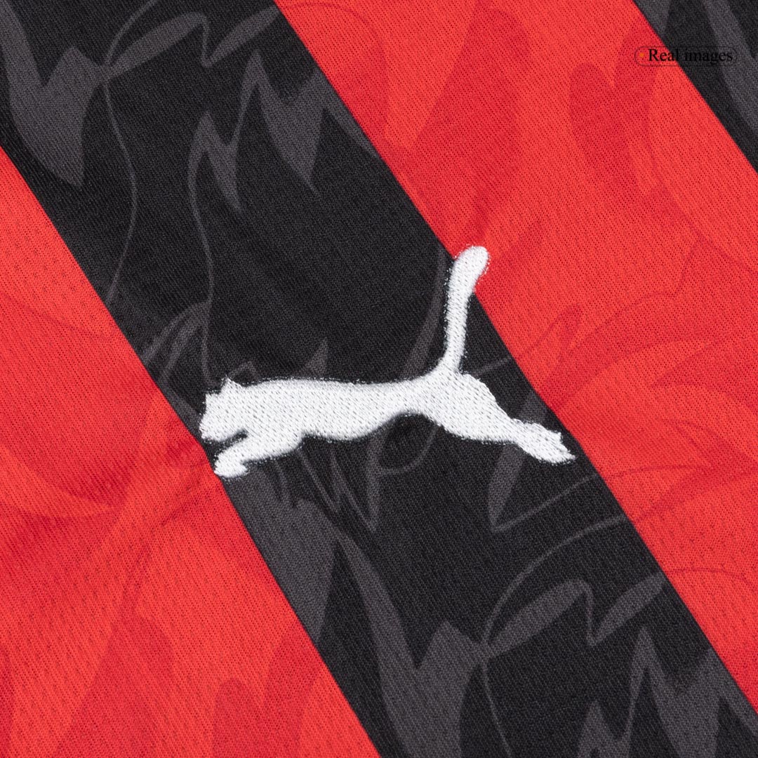 AC Milan Mens Home Long Sleeve Soccer Jersey 2025/26 Red&Black