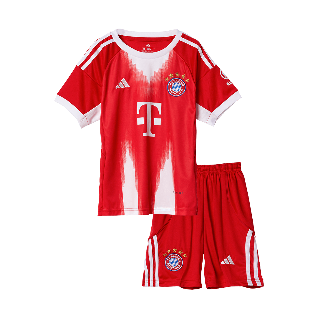 Bayern Munich Kids Home Soccer Kit 2025/26 Red