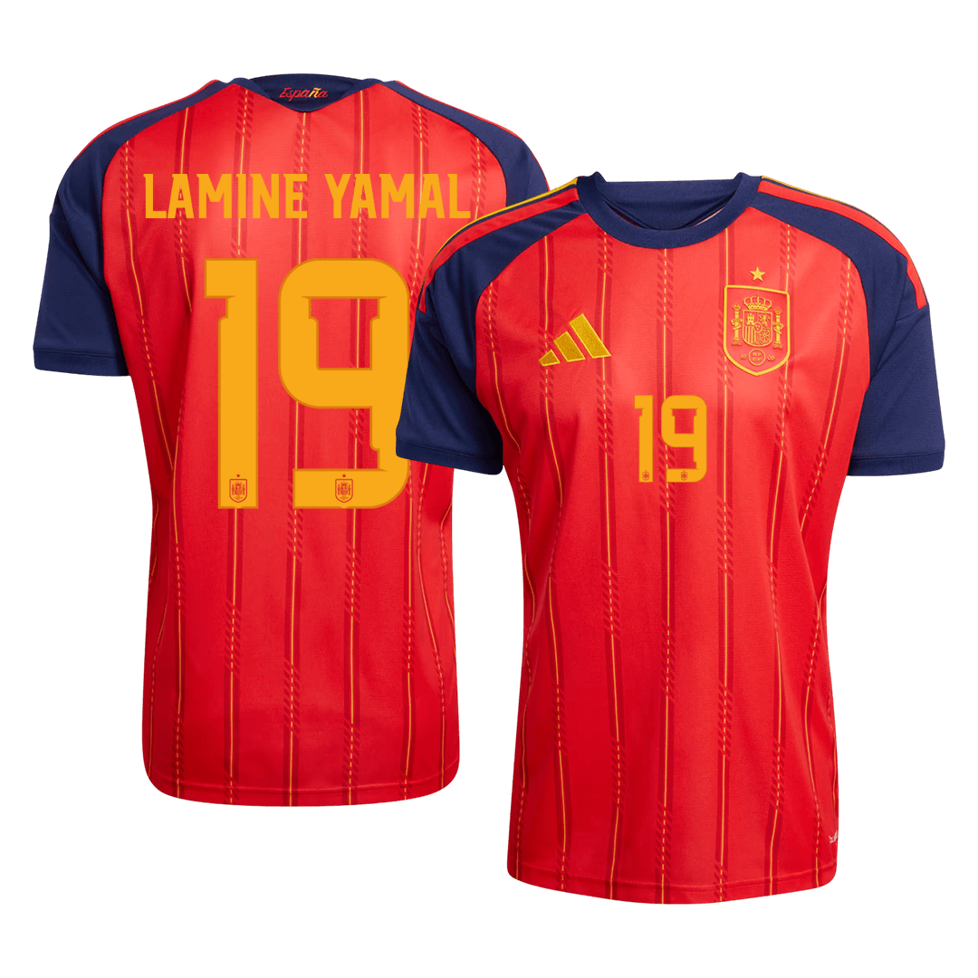 LAMINE YAMAL #19 Spain Mens Home Soccer Jersey World Cup 2026 Red [PREMIUM]