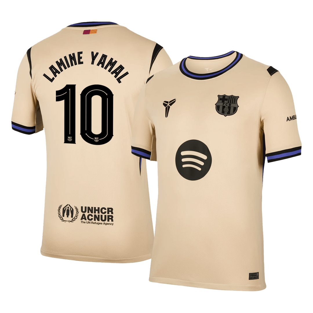 LAMINE YAMAL #10 Barcelona Mens Away Soccer Jersey UCL 2025/26 Yellow