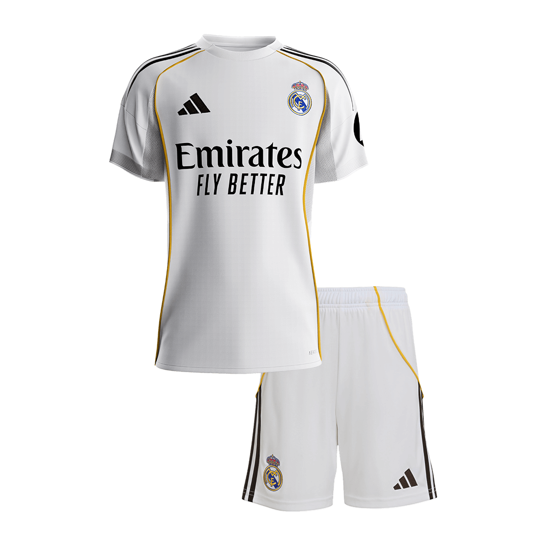 Real Madrid Kids Home Soccer Kit 2025/26 White [PREMIUM]