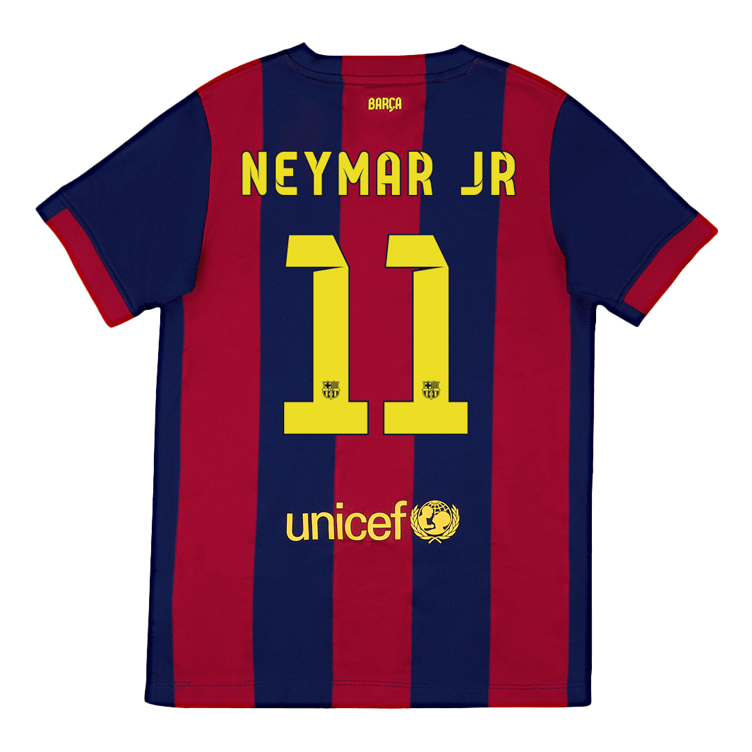 Retro NEYMAR JR #11 Barcelona Mens Home Soccer Jersey 2014/15 Red&Blue