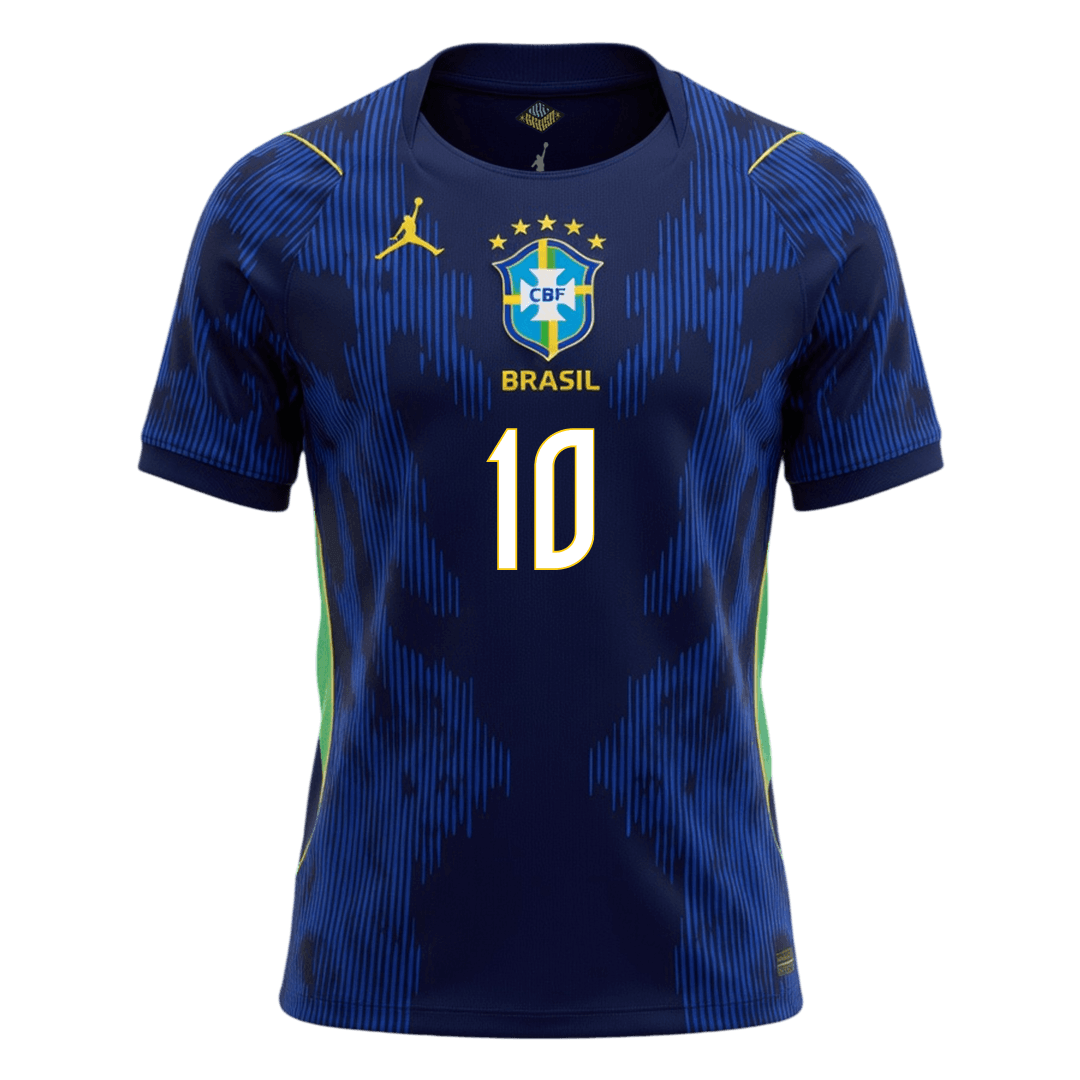 NEYMAR JR #10 Brazil Mens Away Soccer Jersey World Cup 2026 Navy