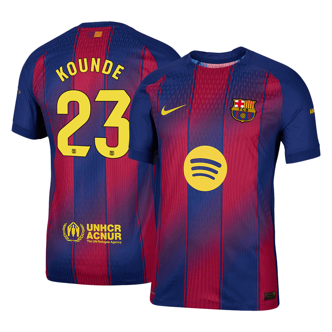 KOUNDE #23 Barcelona Mens Home Soccer Jersey 2025/26 Red&Blue - Player Version