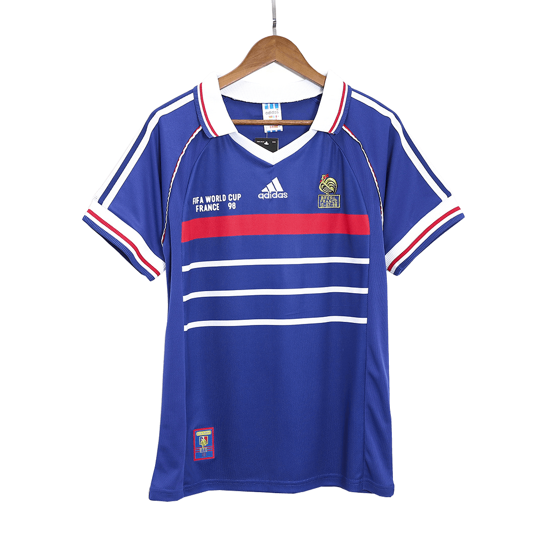 Retro France Mens Home Soccer Jersey World Cup 1998 Blue