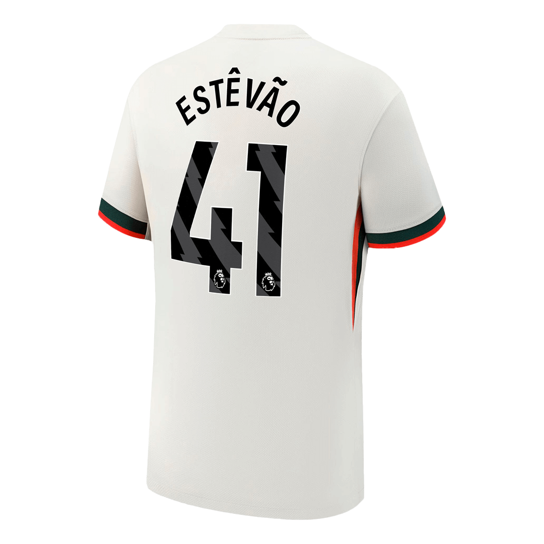 ESTÊVÃO #41 Chelsea Mens Away Soccer Jersey 2025/26 White