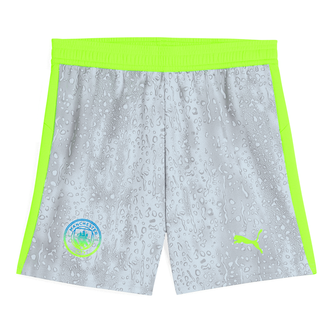 Manchester City Mens Third Away Soccer Full Set 2025/26 Gray