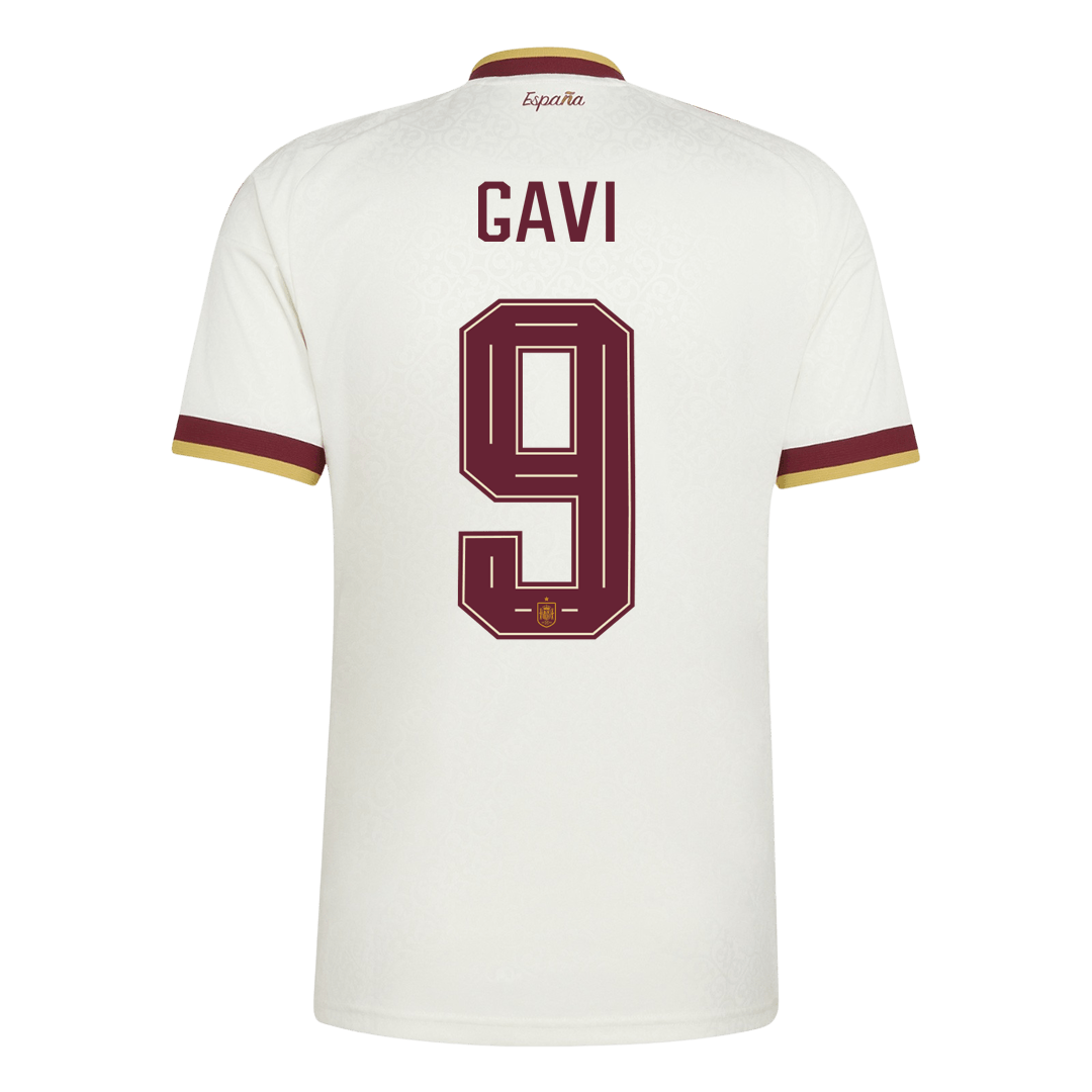 GAVI #9 Spain Mens Away Soccer Jersey World Cup 2026 White