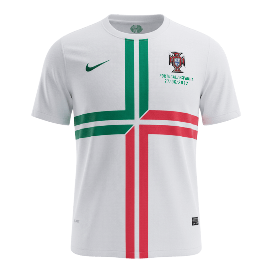 Retro Portugal Mens Away Soccer Jersey 2012 White