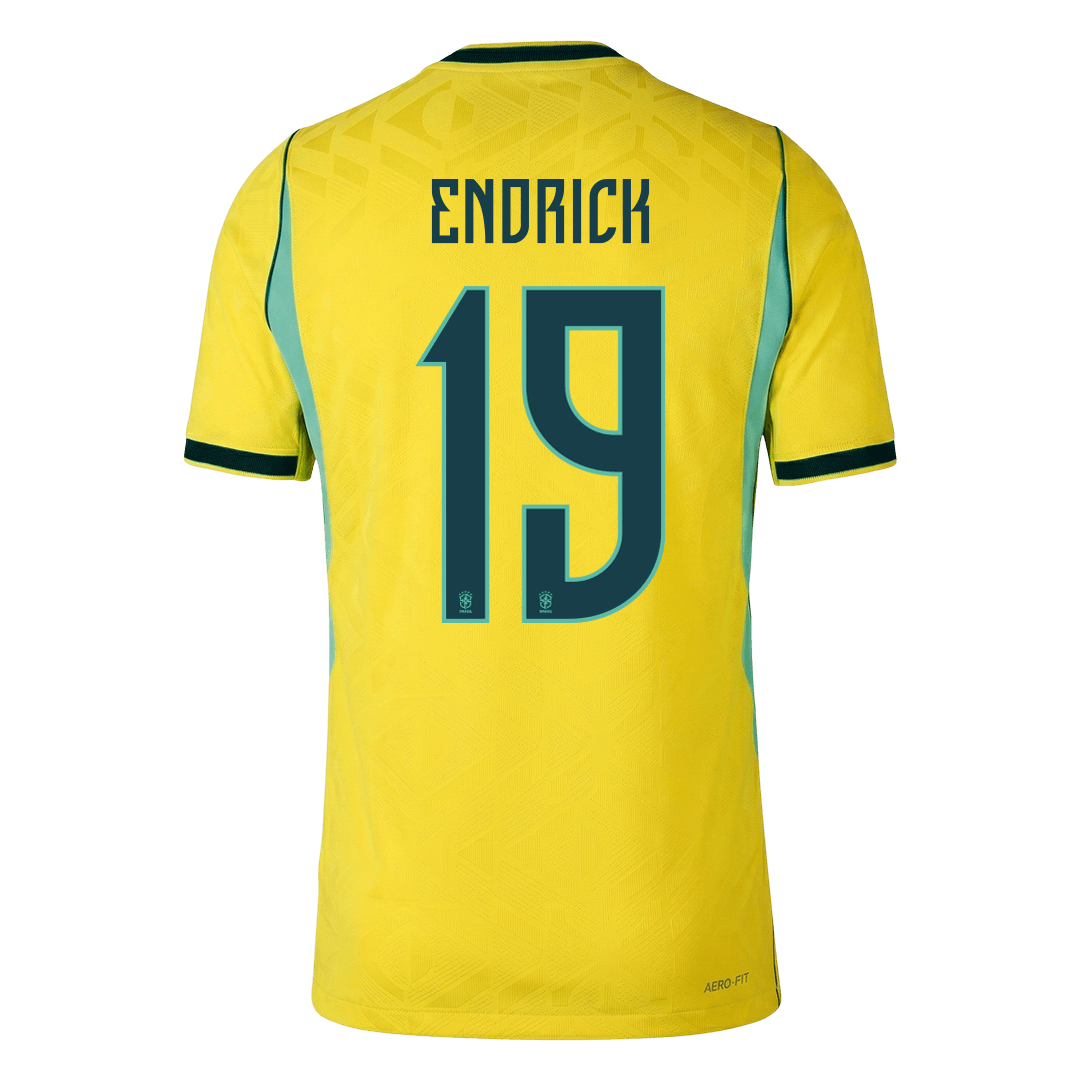 ENDRICK #19 Brazil Mens Home Soccer Jersey World Cup 2026 Yellow - Player Version