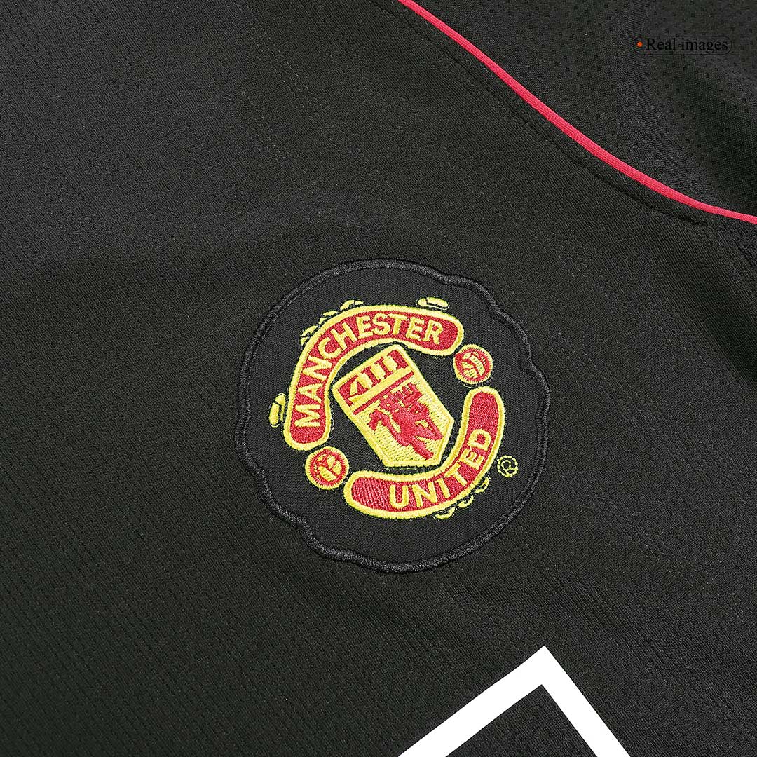 Retro RONALDO #7 Manchester United Mens Away Long Sleeve Soccer Jersey 2007/08 Black