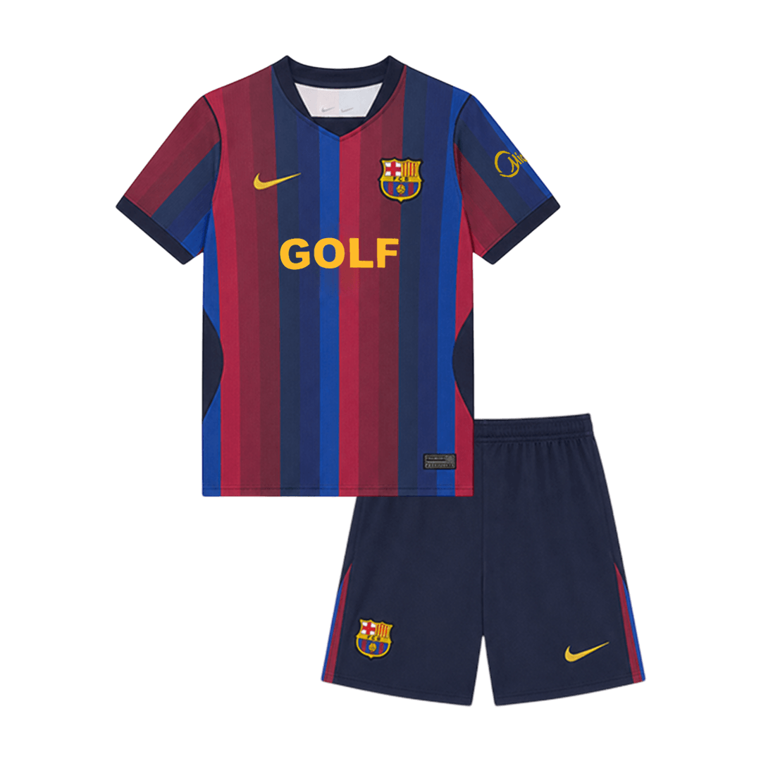 Barcelona x Spotify x Golf Wang Kids Home Soccer Kit 2026/27 Blue&Garnet