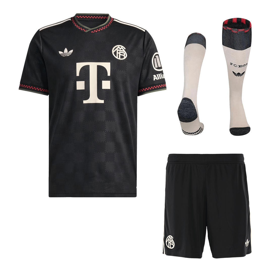 Bayern Munich Mens Third Away Soccer Full Set 2025/26 Black