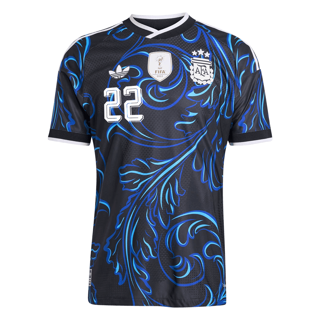 L. MARTINEZ #22 Argentina Mens Away Soccer Jersey World Cup 2026 Black - Player Version
