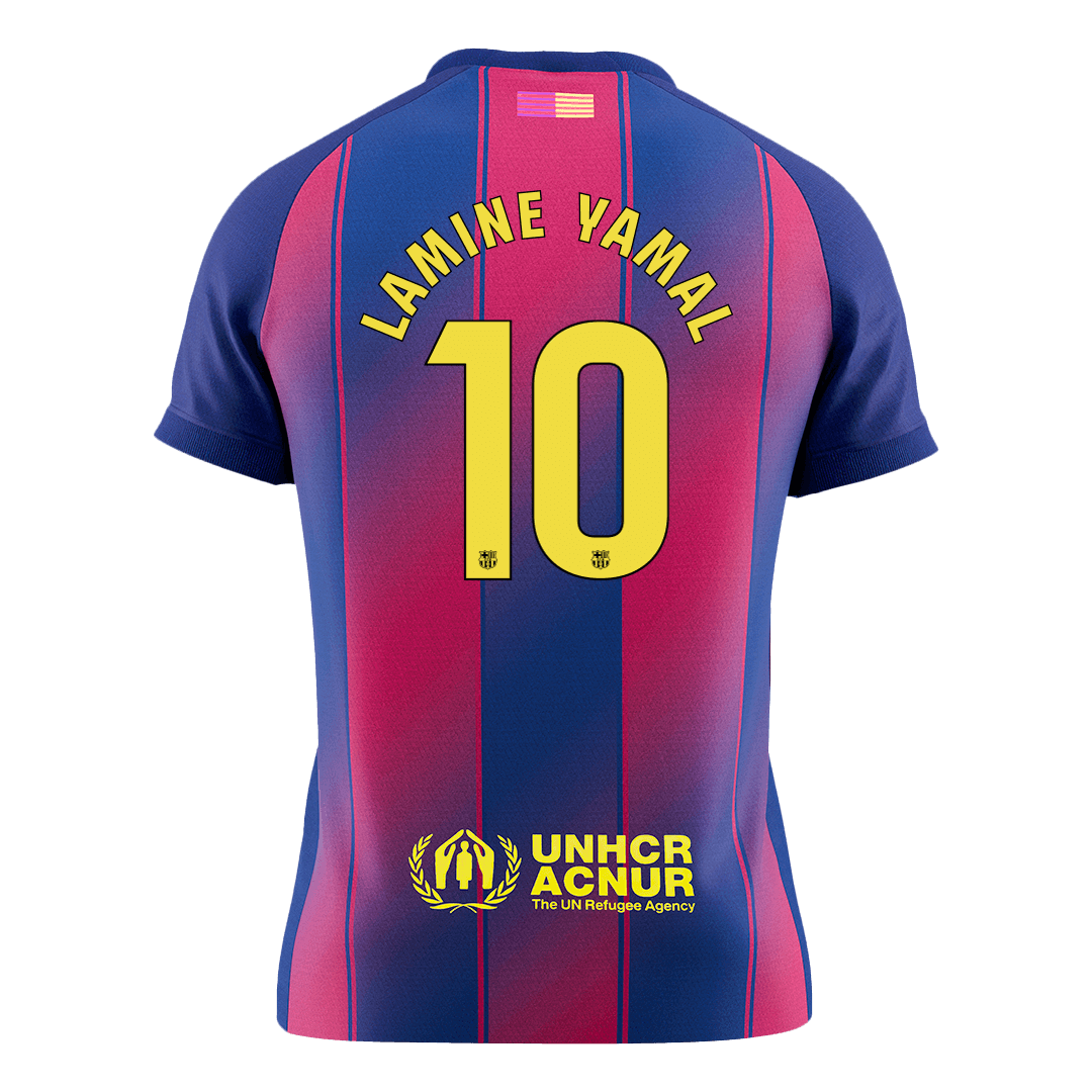 LAMINE YAMAL #10 Barcelona Mens Home Soccer Jersey 2025/26 Red&Blue [PREMIUM]